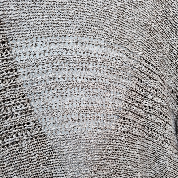 J. Jill Tan Vneck Cotton Blend Cardigan Lightweight Openknit Size Small - Picture 6 of 11